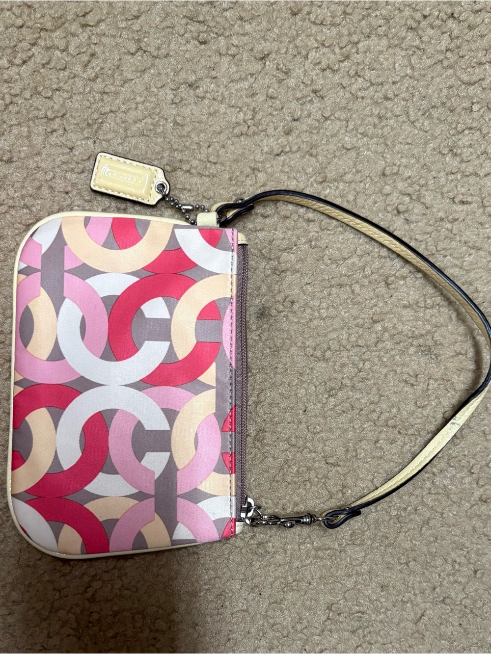 Coach Pink Multi-Color Signature Wristlet Clutch - Picture 2 of 3